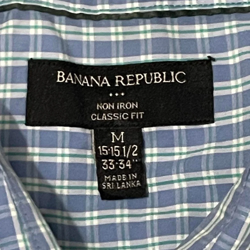 Banana Republic Mens 15x33 Long Sleeve Button Down Shirt Classic Non-Iron Blue